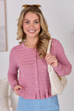 Lucinda Mauve Open Knit Cardigan