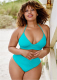 Gathered Triangle Top Aqua Reef