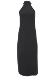 High Neck Midi Dress Jet Black