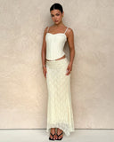 ANTONELLA MIDI SKIRT WHITE LACE CREAM