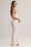 Modal Scoop Neck Strappy Maxi Dress in Stripe Print
