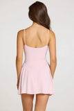 Modal Lace Trim Mini Dress in Baby Pink