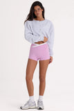 Brushed Jersey Button Up Cropped Cardigan in Grey Marl