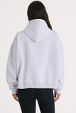 Soft Cotton Fleece Oversized Hoodie in Marl Grey