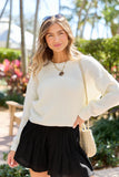 Sloan Ivory Textured Crewneck Sweater