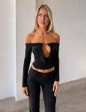 JENESIS LONG SLEEVE TOP BLACK