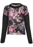 Crewneck Printed Sweater Electric Bouquet