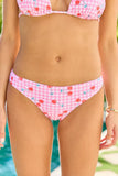 Island Dream Cherry On Gingham Pink Hipster Bikini Bottom