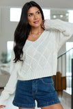 Crystal Ivory Cropped Cable Crewneck Sweater