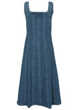 Denim Tank Midi Dress Medium Wash