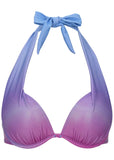 Shine Marilyn Push Up Halter Top Shimmering Ocean Ombre