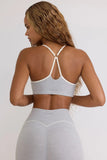 Soft Active Sweetheart Neck Sports Bra in Grey