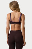 Soft Active Seam Detail Sports Bra in Espresso