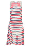 Printed Fit And Flare Dress Tricolor Boardwalk Stripe