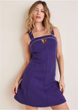 Rhinestone Embellished Flare Mini Dress Violet Indigo