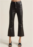 Coated Kick Flare Jeans Jet Black