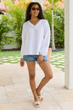 Jenna White Gauze V Neck Tunic