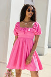 Monica Pink Smocked Top Dress