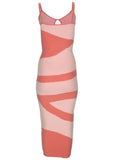 Keyhole Sweater Maxi Pink Multi