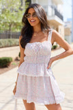 Aubrey Floral Lace Trim Babydoll Top