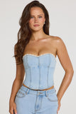 Denim Corset Top in Light Denim