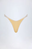 Double Strap Cheeky Bikini Bottoms in Yellow Gingham