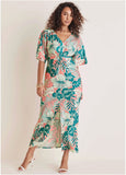 Twist Front Maxi Dress Tropicana Peach Floral