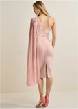 One Shoulder Bandage Dress Pink