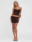 OCTAVIA MINI SKIRT CHOCOLATE SPARKLE