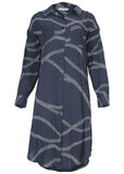 Maxi Button Front Blouse Yacht Rope Print