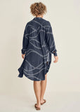 Maxi Button Front Blouse Yacht Rope Print