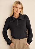 Quarter Zip Pullover Jet Black