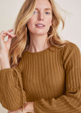 Tie Detail Mini Sweater Dress Hazelnut