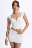 Modal Ruched Cap Sleeve Top in White