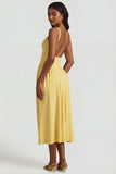 Modal A Line Midaxi Dress in Pastel Yellow
