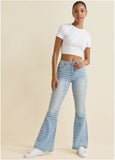Laser Flare Leg Jeans Light Wash