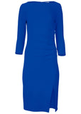 Ponte Ruched Dress Blue