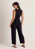 Jersey Wrap Jumpsuit Jet Black