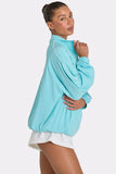 Oversized Track Jacket in Aqua