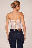 Bandeau Lace Up Corset Top in Ivory