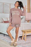 Coffee Leopard Print Mocha Graphic Sweatshirt
