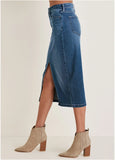 Denim Midi Skirt Medium Wash
