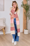 Maxine Mauve Striped Long Cardigan