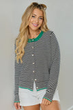 Patricia Green Trim Striped Cardigan SALE