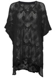 Crochet Cover Up Tunic Jet Black