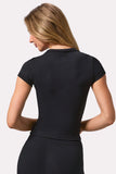 Soft Active Quarter Zip Top in Black