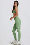 Soft Active Twist Front Leggings in Jade