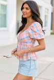 Remington Pink Plaid Twist Bust Top