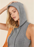 Hooded Seam Detail Dress Medium Heather Grey