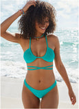 Velvet Convertible Triangle Top Teal